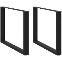 vidaXL Eettafelpoten 2 st U-vormig 100x(72-73) cm staal zwart