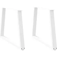 vidaXL Eettafelpoten 2 st V-vormig 100x(72-73,3) cm staal wit