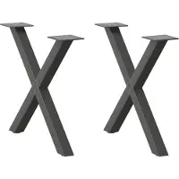 vidaXL Salontafelpoten 2 st X-vormig 50x(42-43) cm staal antraciet
