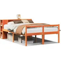 vidaXL Bed met boekenkast zonder matras hout wasbruin 140x200 cm