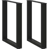 vidaXL Eettafelpoten 2 st U-vormig 70x(72-73) cm staal zwart