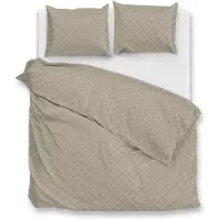 Zohome Linea-di-Satinado Dekbedovertrek - 100% Katoen-Satijn - 240x200-220 cm - Beige