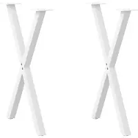 vidaXL Eettafelpoten 2 st X-vormig 50x(72-73) cm staal wit