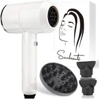 Sansbeauté Föhn met Diffuser – Ionische Haardroger – Borstel - Reisföhn - 3 Opzetstukken - Krullen – Coolshot – 3 Standen – Haarföhn met Diffuser – Hair Dryer - 2000W - Wit