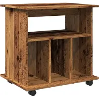 vidaXL Rolkast 60x45x60 cm bewerkt hout oud houtkleurig