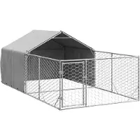 Super Merchant Hondenkennel met ren 4x2x1,5 m gegalvaniseerd staal