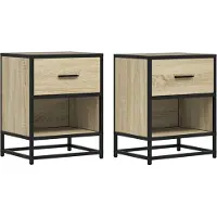 vidaXL Nachtkastjes 2 st 40x31x50 cm bewerkt hout sonoma eikenkleurig