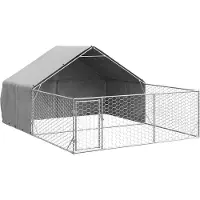 vidaXL Hondenkennel met ren 4x3x1,9 m gegalvaniseerd staal