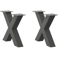 vidaXL Salontafelpoten 2 st X-vormig 50x(42-43) cm staal antraciet