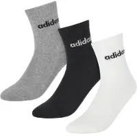 Adidas Sportsokken 'Linear Crew Cushioned 3 Pairs' grijs / zwart / wit