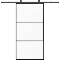 vidaXL Schuifdeur met beslagset 102x205 cm aluminium en ESG-glas