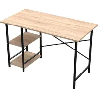 Roi - Computertafel - Bureau - Twee planken - Industrieel - Vintage - Honing Bruin/zwart - 120x60x75