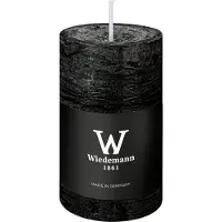 Wiedemann Cilinderkaars/stompkaars - rustieke kaars - zwart - 6 x 9 cm - 30 branduren