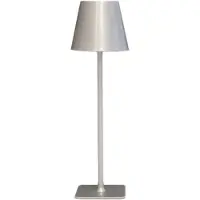 Fedec Draadloze Tafellamp - Dimbaar - ∅11 x 38 cm - IP44 Waterdicht - Zilver
