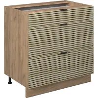 Vicco Fame-Line Keukenonderkast – 80 cm met 3 laden, zonder AP Eiken paneel
