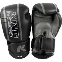 King Pro Boxing (Kick)BoksHandschoenen Zwart Grijs KPB/BG Elite 1 - 10 OZ