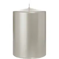 Wiedemann Cilinderkaars/stompkaars groot - metallic zilver - 15 x 10 cm - 113 branduren - zuilkaarsen