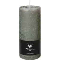 Wiedemann Cilinderkaars/stompkaars - rustieke kaars - lichtgrijs - 7 x 16 cm - 66 branduren