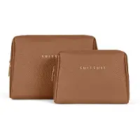 Suitsuit Toilettas Dames - Toilettassen set - Toilettas etui - Make up organizer set - Make up tasje - Fab Seventies Beauty Set - Bruin