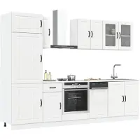 vidaXL 8-delige Keukenkastenset Lucca bewerkt hout wit