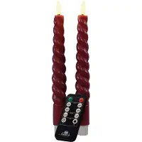 Anna's Collection LED Dinerkaars Swirl Bordeaux D 2,5 H 23 Cm 2 Stuks