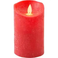 Anna's Collection LED Stompkaars Met Timer Rustiek Rood D 7,5 H 12,5 Cm