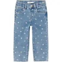 Name it Jeans 'NMFBella' blauw denim / lichtblauw / citroen / lila