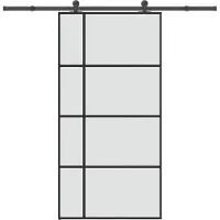 vidaXL Schuifdeur met beslag 102,5x205 cm ESG-glas en aluminium
