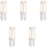 LUEDD Set van 5 G9 3-staps dimbare LED lampen opaal 3W 250lm 2700K