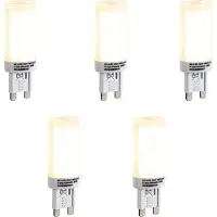 LUEDD Set van 5 G9 3-staps dimbare LED lampen opaal 4.5W 500lm 2700K