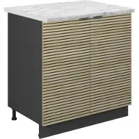Vicco Fame-Line Wastafelkast – 80 cm, WB Marmer Eiken paneel