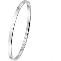 The Jewelry Collection Zilveren Bangle dop vlakke buis 4 x 60 mm 1001362