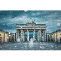 Karo-art Fotobehang Brandenburger Tor In De Winter - Vliesbehang - 450 x 300 cm