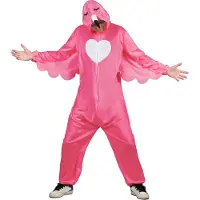 Vegaoo - Roze flamingo outfit met capuchon voor mannen