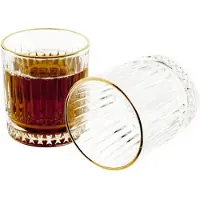 Almina Elisa Golden - Luxe Glazen - Drinkglazen - Waterglazen - Whiskey Glazen - Cocktail Glazen - glas - set van 6 stuks - 240ml