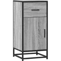 vidaXL Dressoir 35,5x35x76 cm bewerkt hout en metaal grijs sonoma