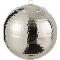 J-Line Drijvende Brander Bol Gehamerd Stainless Steel Zilver