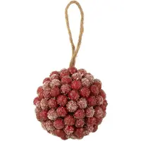 J-Line Bal Hanger Bessen Glitters Plastiek Rood Medium