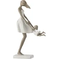 J-Line moeder spelend met dochter poly /taupe 18x8x31.5cm