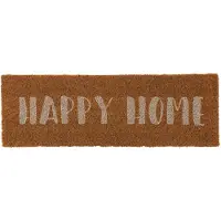 J-Line Happy Home deurmat - kokosvezel - naturel/ wit