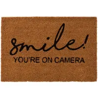 Jline Deurmat smile kokos naturel/zwart