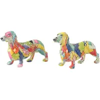 J-Line decoratie Teckel Pop-Art - polyresin - mix