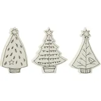 J-Line Kerstboom Dolomiet Wit/Zwart Assortiment Van 3