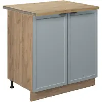 Vicco Fame-Line Keukenonderkast – 80 cm met legplank, WB Eik Licht blauw-grijs