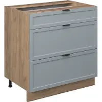 Vicco Fame-Line Keukenonderkast – 80 cm met 3 laden, WB Antraciet Licht blauw-grijs