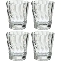 J-Line Doos van 4 drinkglazen plastic transparant