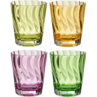 J-Line Doos met 4 drinkglazen van plastic mix