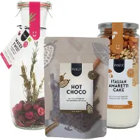 Pineut Genietmoment Cadeaupakket - DIY Cadeau - Tafelwater - Hot Choco - Italian amaretti cakemix - Geschenkset - Cadeau voor de borrel - Vrouwencadeau