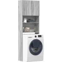 vidaXL Wasmachinekast 64x24x190 cm bewerkt hout grijs sonoma eikenkl