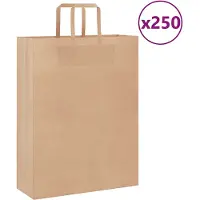 vidaXL Papieren zakken 250 st met hengsels 32x12x42 cm bruin